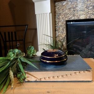 Limoges Box Cobalt Blue and Gold;  The Proposal